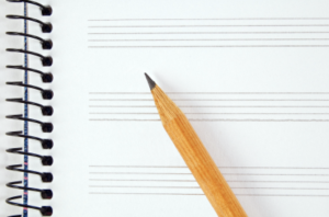 music paper and pencil