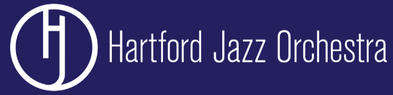 This image is the logo for The Hartford Jazz Orchestra. It includes the band's name and an artistic design of the letters HJO.